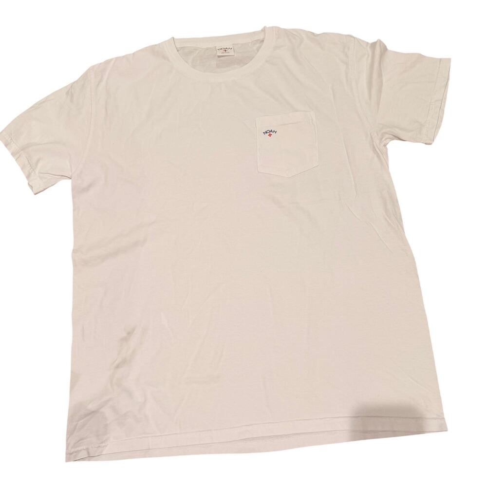 Noah White Logo Pocket T-Shirt Size Large